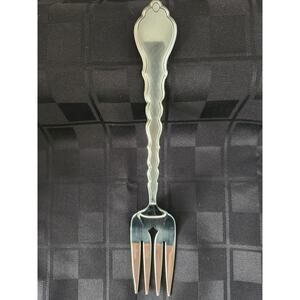 Oneida Community Stainless Cello Solid Serving Fork  Burnished Flatware